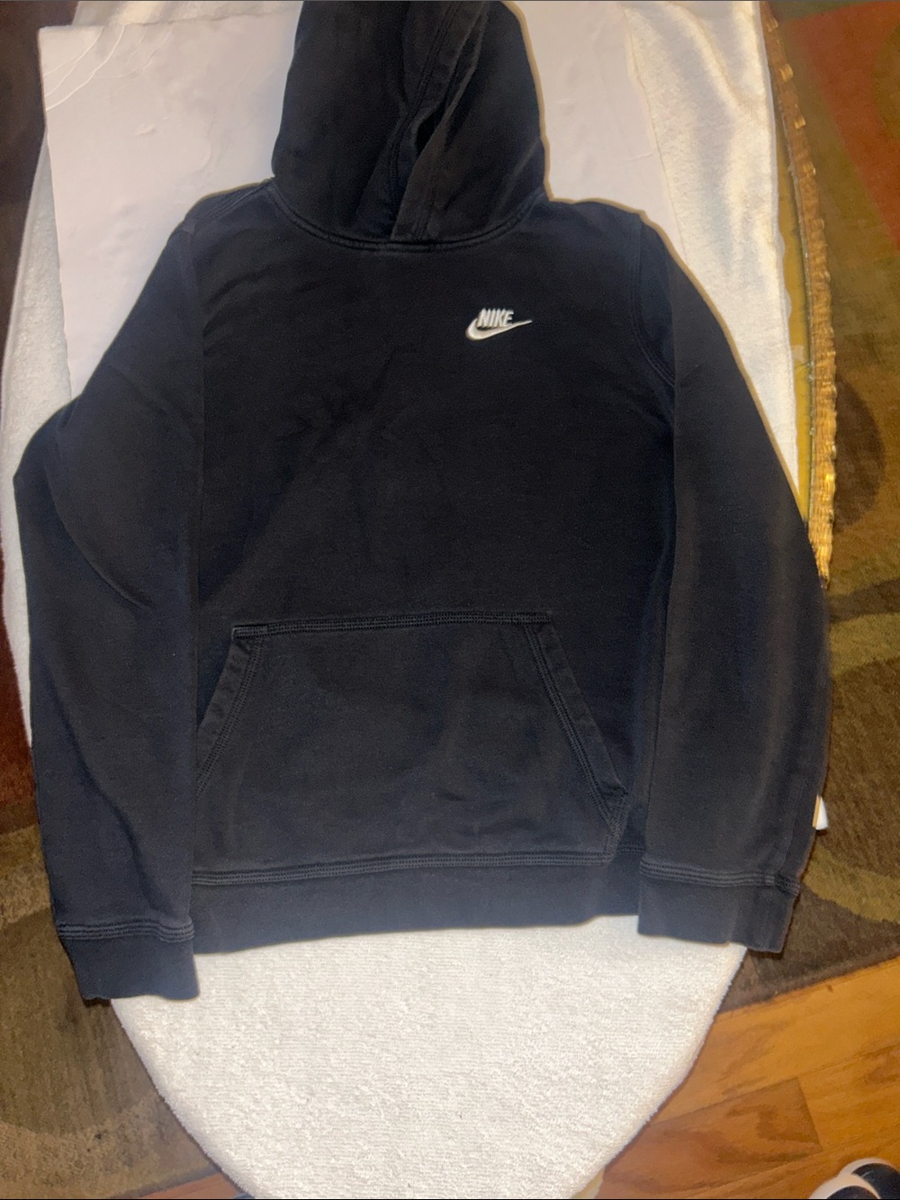 Nike Black Pullover Hoodie with White Swoosh